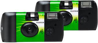 Fujifilm's classic green, 27-exposure cameras (2 in photo)